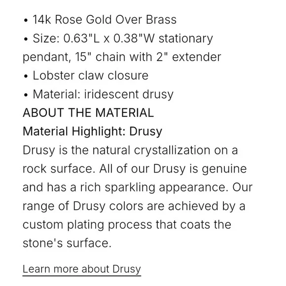 Kendra Scott Elisa Necklace Irisdescent Druzy in Rose Gold Metal - Picture 6 of 6